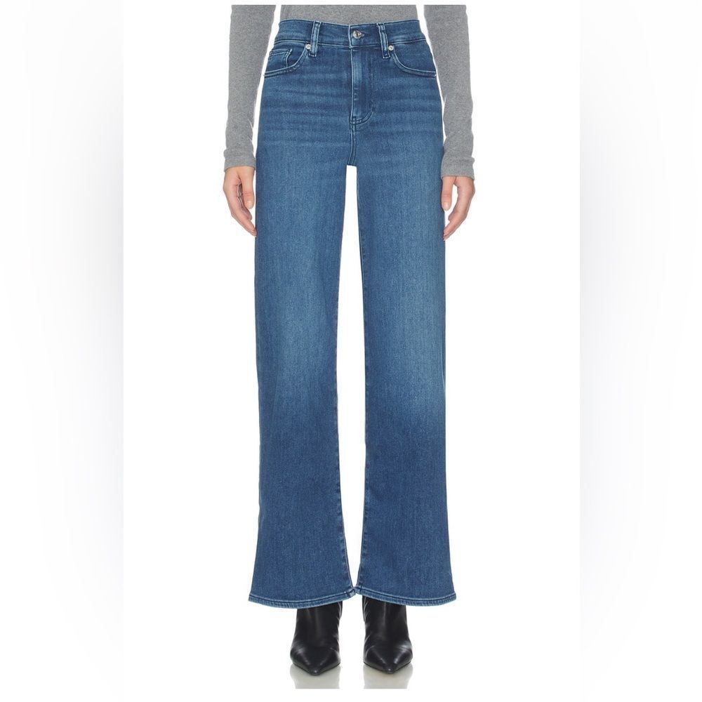 FRAME LE Slim Palazzo Wide Leg jeans in “Bixby” dark wash - Picture 4 of 9